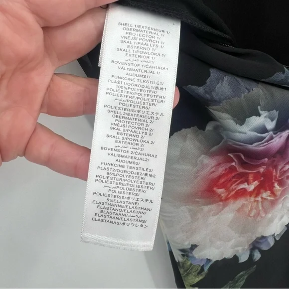 Adrianna Papell Floral Overlay Maxi Wide Leg Jumpsuit in Black Multi Size 16 - Picture 12 of 16